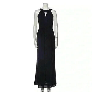 Badgley mischka Collection Navy blue Silk chiffon dress​